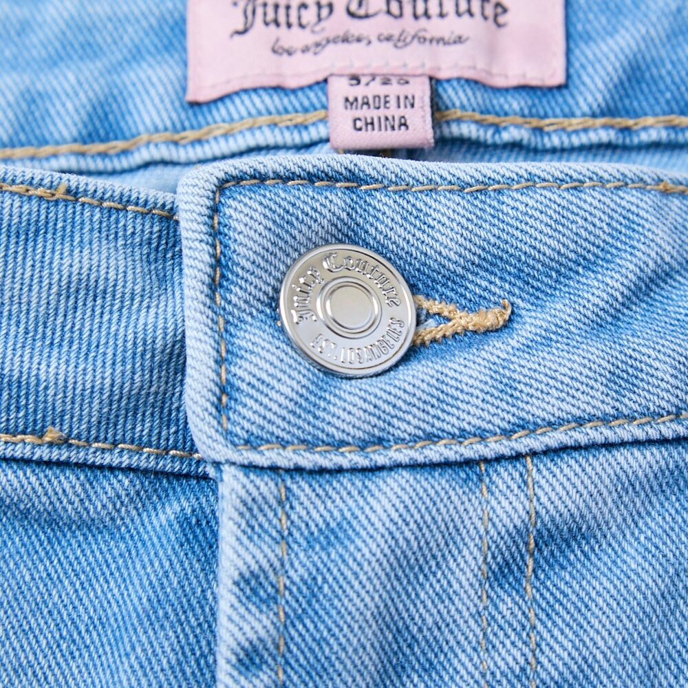 Juicy Couture NWT Low Rise Abbot Side Seam Logo Indigo Light Wash 9/29 y2k - Picture 7 of 12